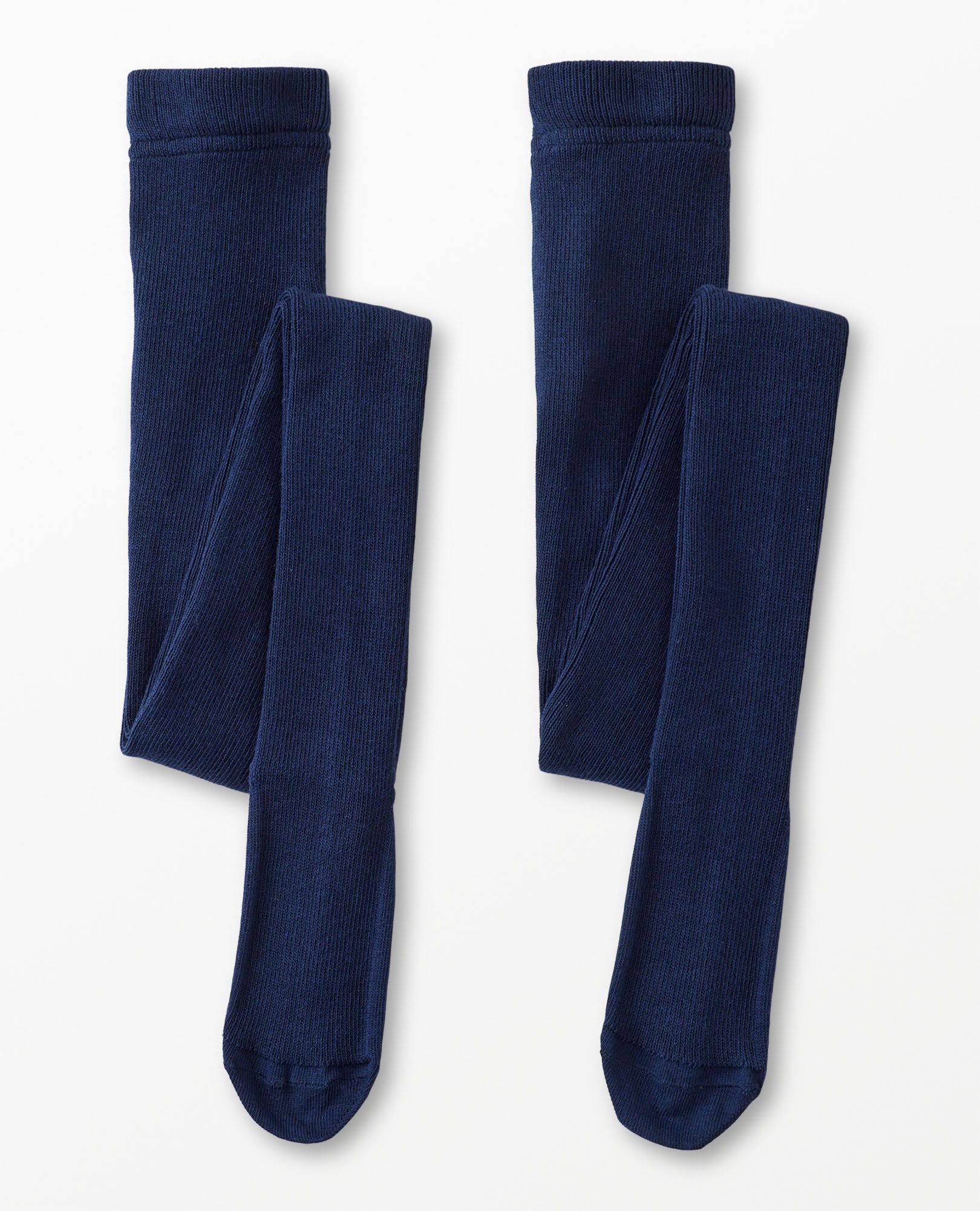 2 Pack Ribbed Footed Tights
