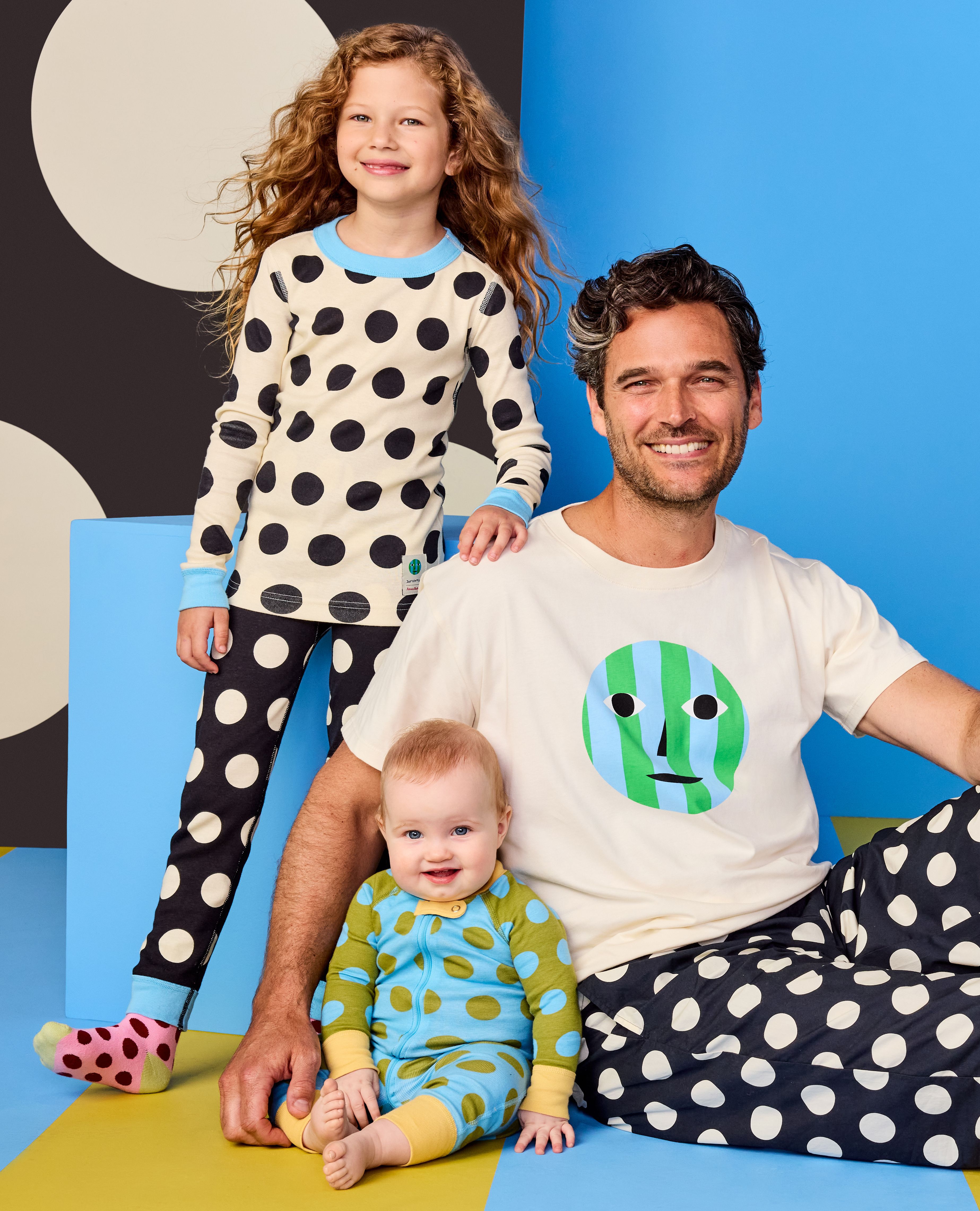 Dusen Dusen HannaJams™ Pajama Set in Sweet Corn/Caviar Dots - main