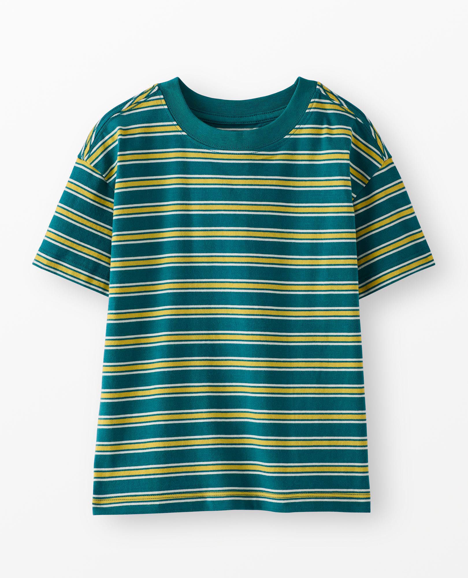 Relaxed Fit Striped T-Shirt in Everglade/Ecru/Bamboo - main