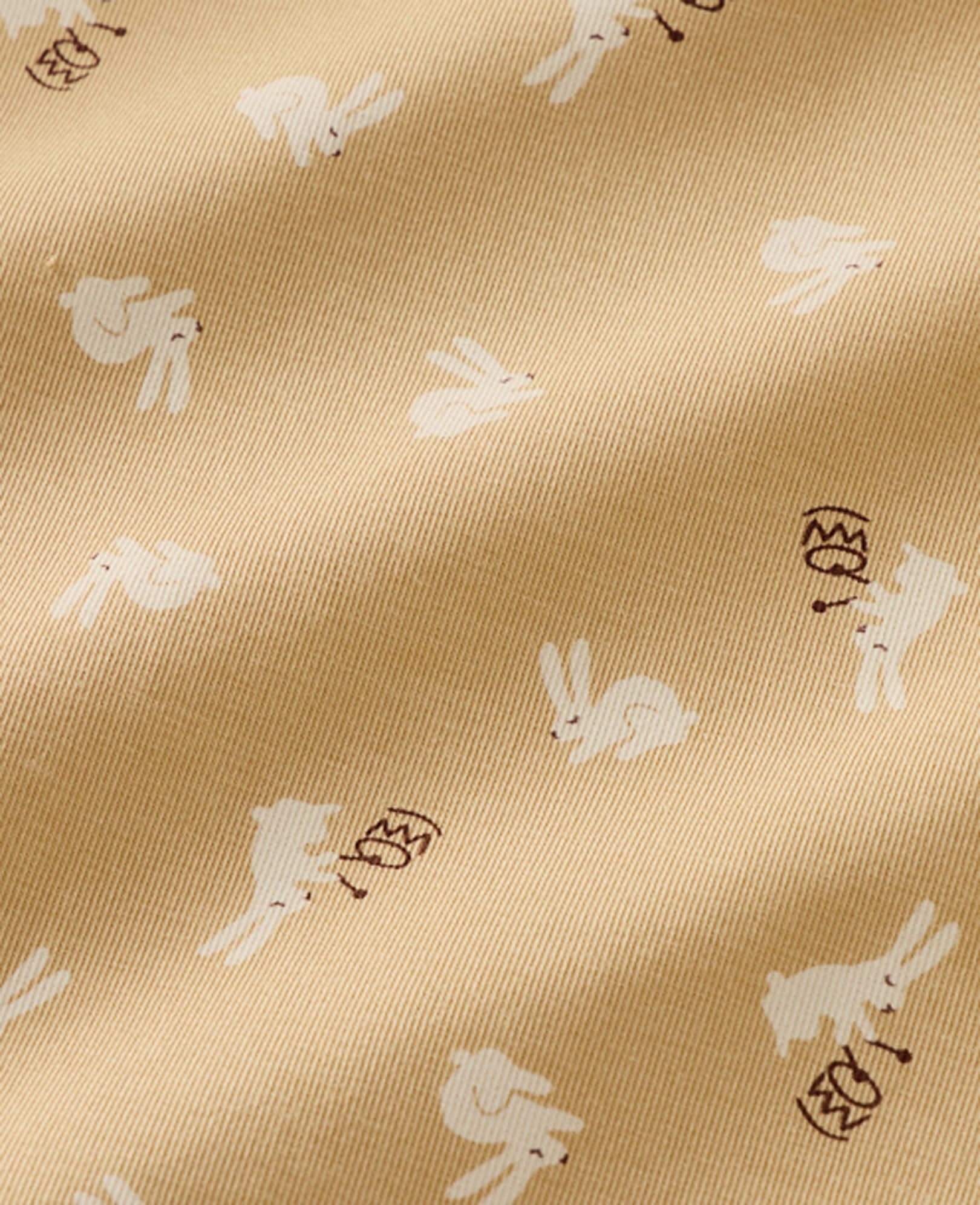 HannaSoft™ Stretch Sleeper in Tiny Bunnies on Brown - main