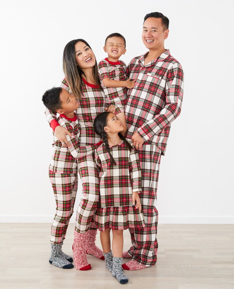 Women's Holiday Long John Pajama Pants in Family Holiday Plaid - main