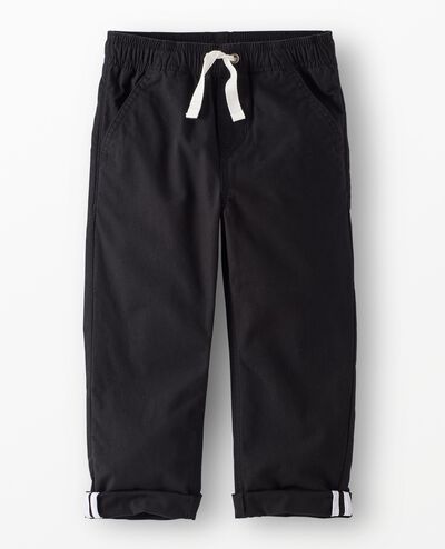 Canvas Pull-On Pants in Black - main