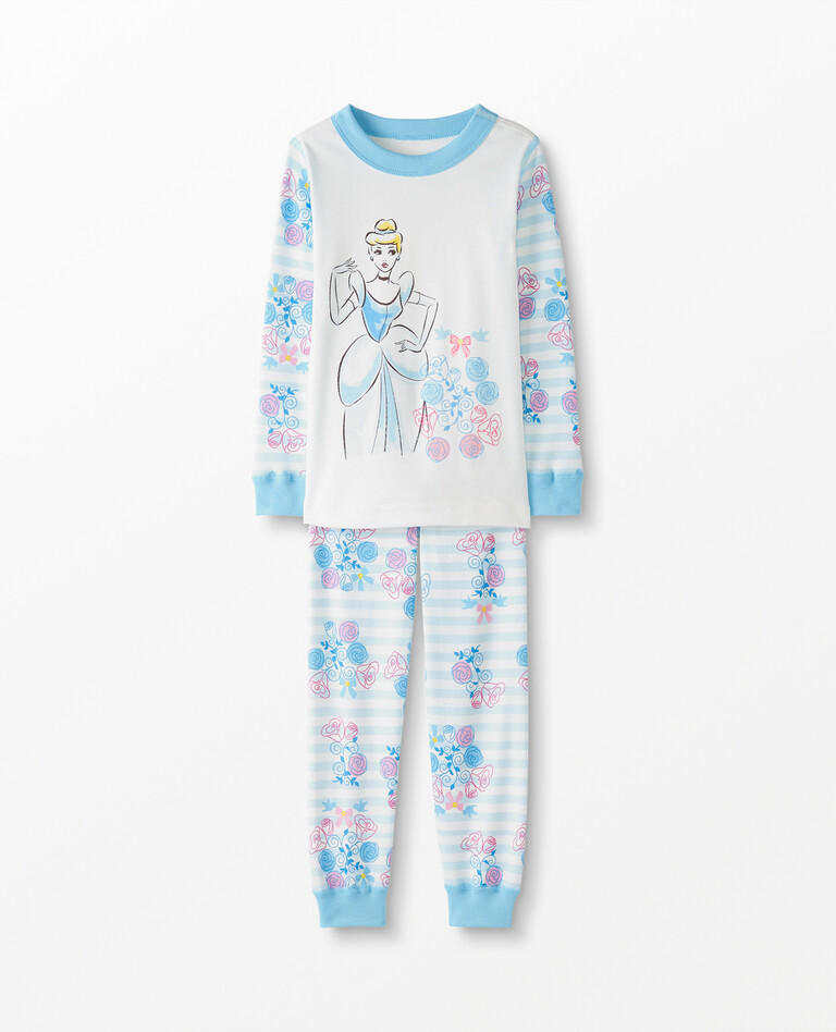 Disney Princess Long John Pajamas In Organic Cotton in Cinderella - main