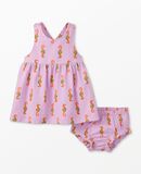 Bby Crossback Printed Dress set in Summer the Seahorse on Tea Rose - main