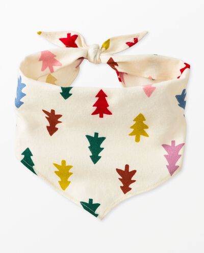 Holiday Flannel Dog Bandana in Festive Forest on Ecru - main