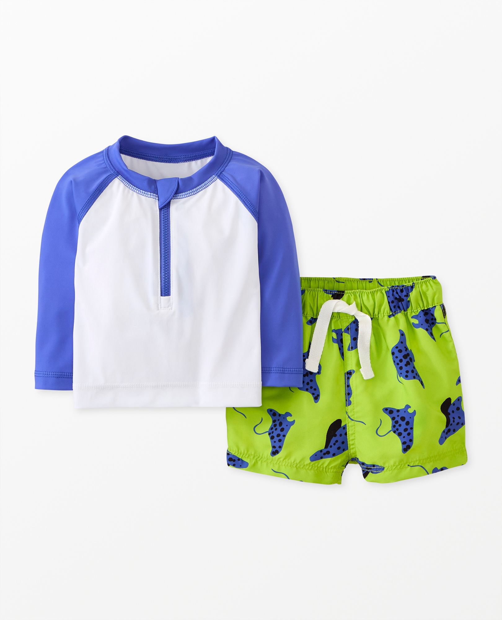 Baby Long Sleeve Rash Guard Trunks Set