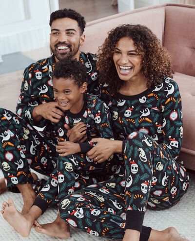 Adult Disney Tim Burton's The Nightmare Before Christmas Flannel Pajama Top in NBC Ornaments - main