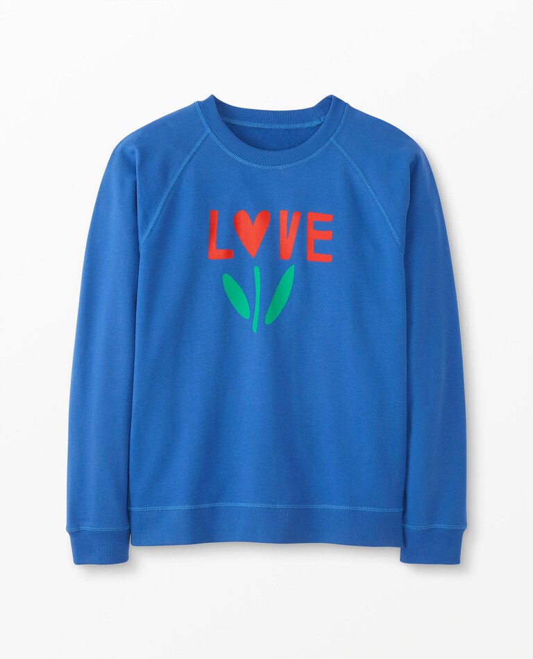 Adult Valentines Graphic Sweatshirt In French Terry in Love Grows - main