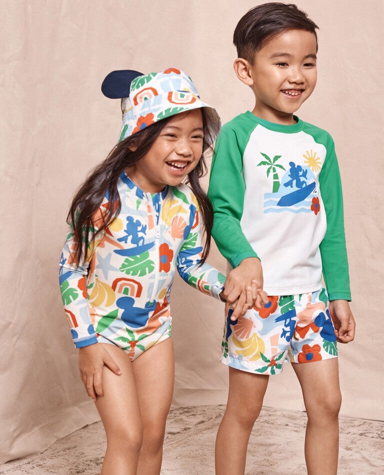 Disney Mickey Mouse One-Piece Rashguard Swimsuit in Mickey Resort - main
