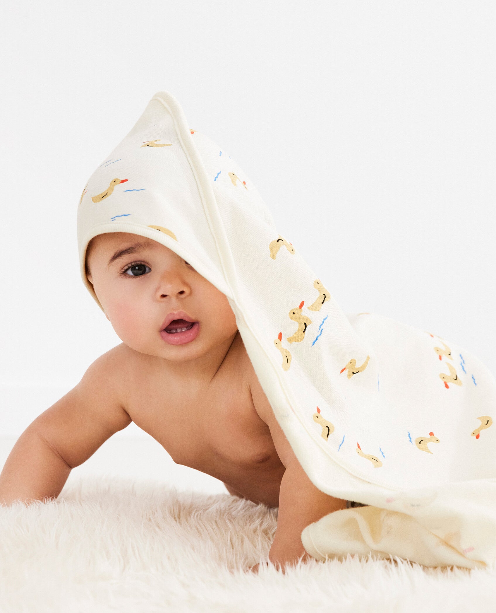 Baby Hooded Towel In Cotton Terry Hanna Andersson