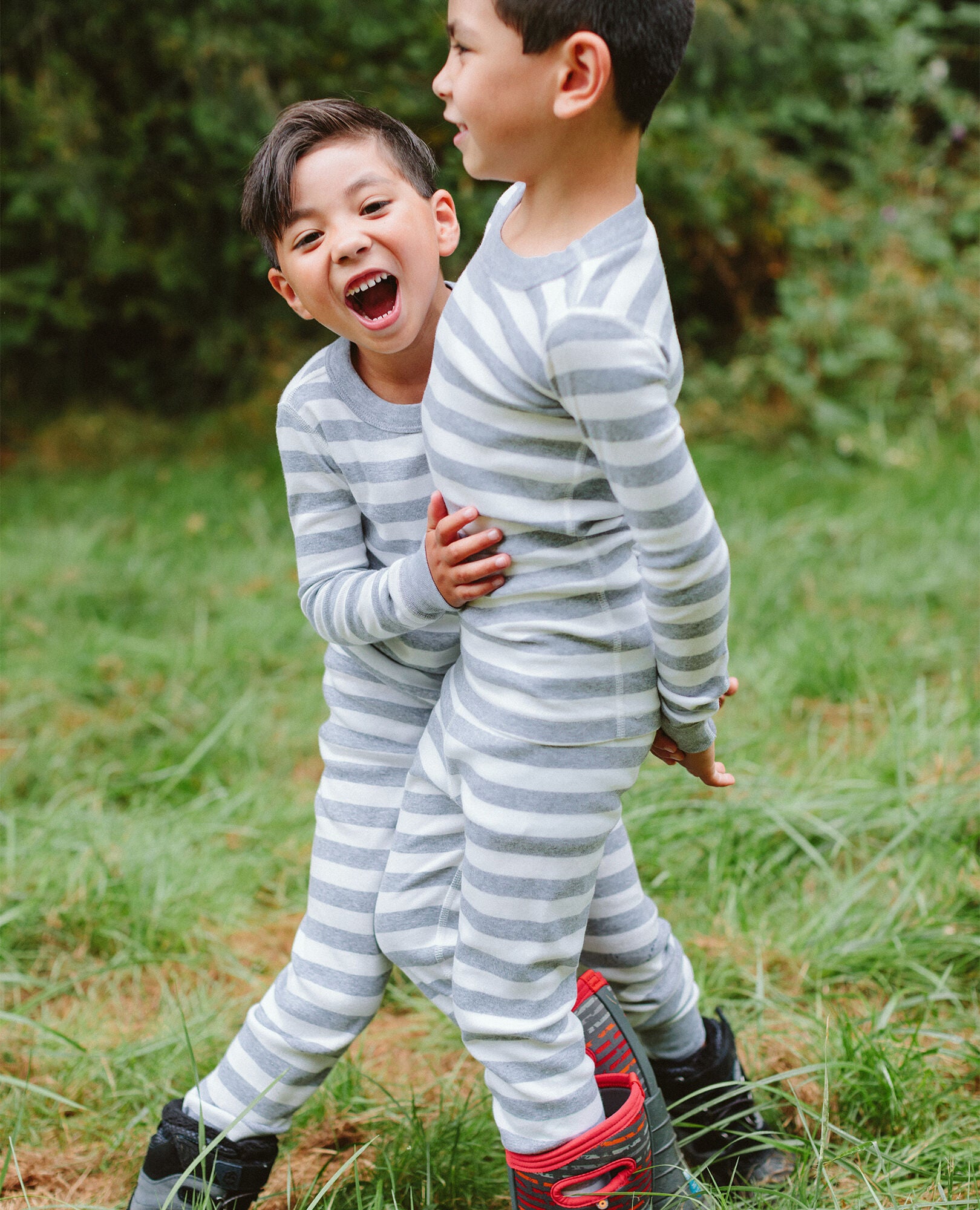 Grey Stripe Matching Family Pajamas Hanna Andersson