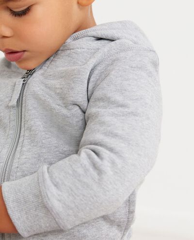 Baby French Terry Hoodie in Heather Grey - main