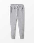 Double Knee Slim Sweatpants In French Terry in Heather Grey - main