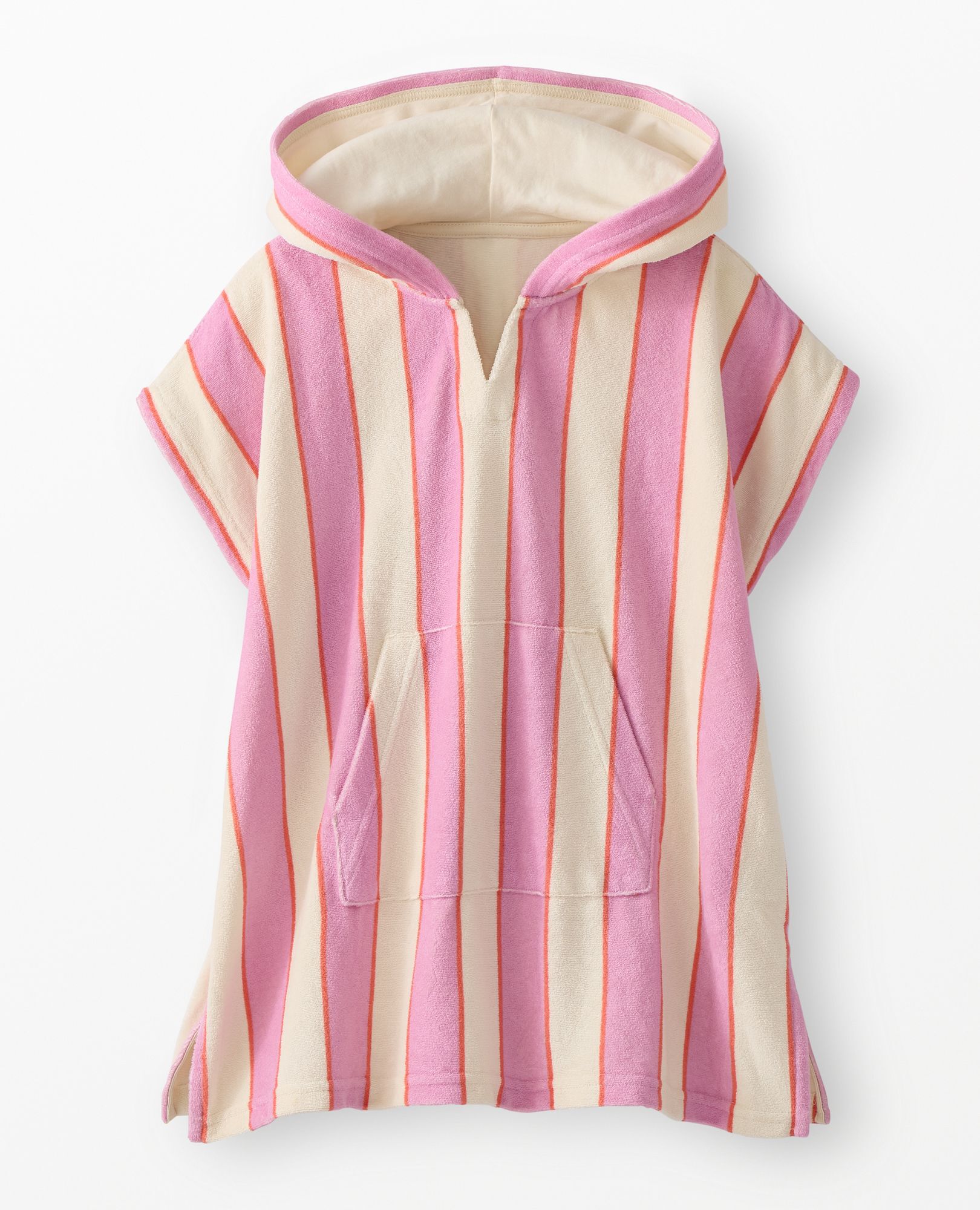 Oversized Loop Terry Hoodie Cover Up in Echinacea/Ecru - main