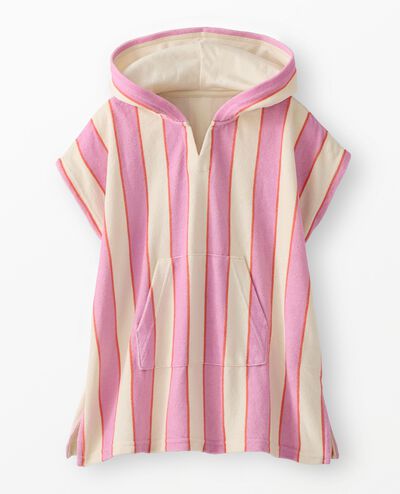 Oversized Loop Terry Hoodie Cover Up in Echinacea/Ecru - main