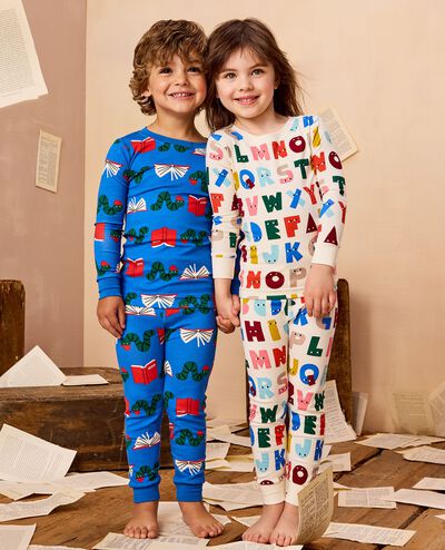 HannaSoft™ Stretch Pajama Set in ABC on Ecru - main