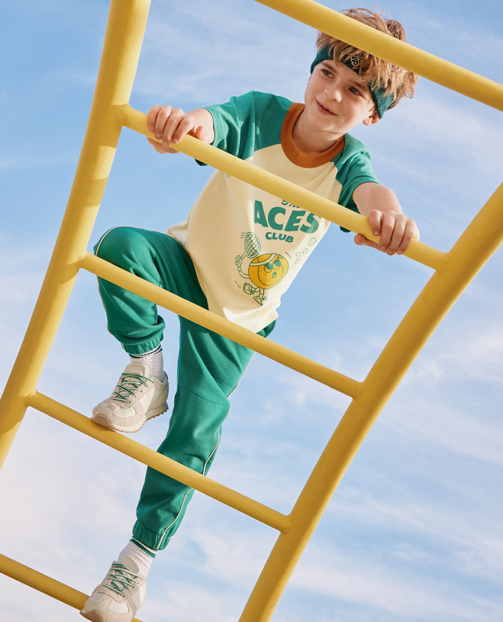 Slim Fit French Terry Double Knee Sweatpants in Gumdrop Green - main