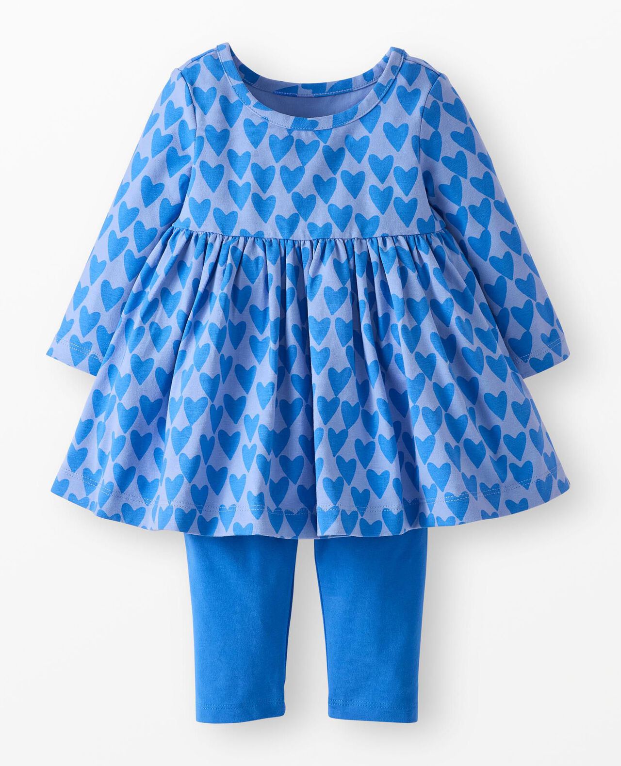 Baby Long Sleeve Skater Dress & Leggings Set in Hearts on Grapemist - main