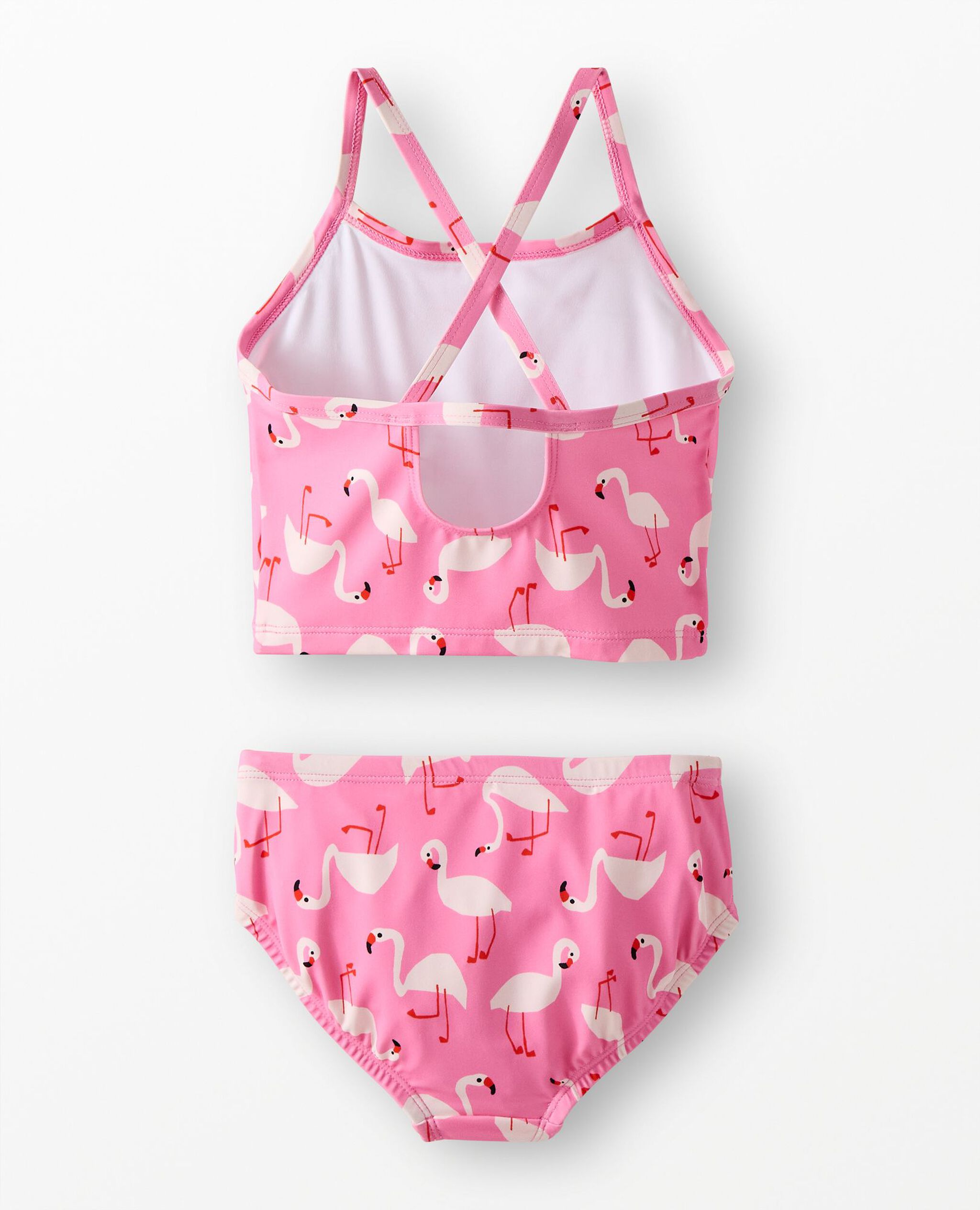 Two-Piece Swimsuit in Flamingos on Azalea Pink - main