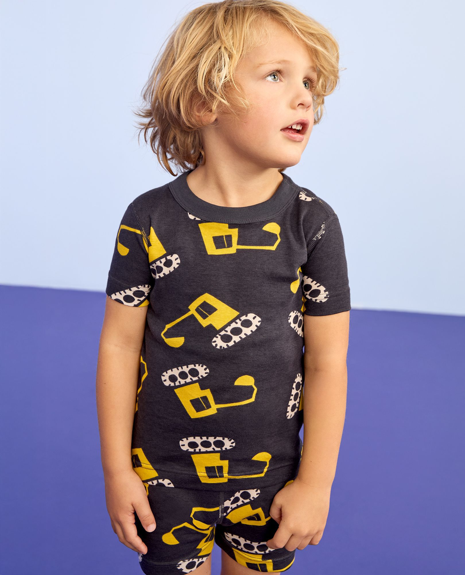 HannaJams™ Pajama Set in Construction Vehicles on Black - main