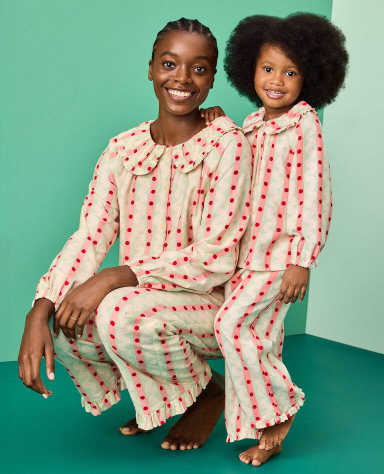 Holiday Candy Stripes Mommy & Me Pajamas in  - main