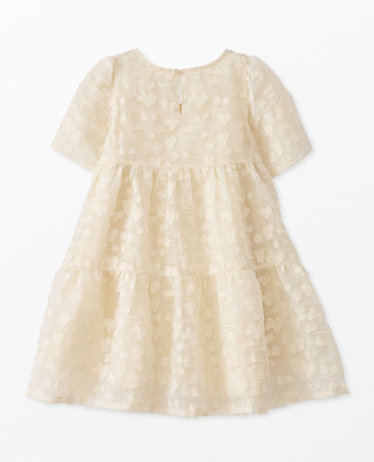 Limited Edition Jacquard Tiered Dress in Ecru - main