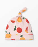 Top Knot Print Beanie In Organic Cotton in Citrus - main