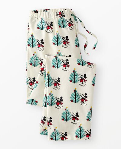 Adult Disney Mickey Mouse Holiday Flannel Pajama Pants in Christmas Mickey on Ecru - main