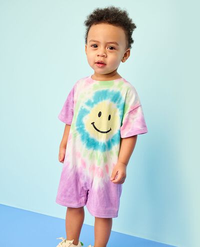 Baby Oversized Tie-Dye Romper in Multi Tie Dye - main