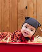 Baby Halloween Pilot Cap In Organic Cotton in Cozy Cat - main