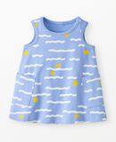 Baby Sleeveless Pocket Dress & Shorts Set in Mellow Waves on Storm Blue - main