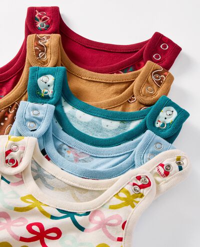 Baby Holiday Long Sleeve T-Shirt & Overalls Set in Dear Deer on Ribbon Red - main
