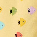 Baby 2-Way Zip Shortie Sleeper in Rainbow Fish on Limoncello - swatch