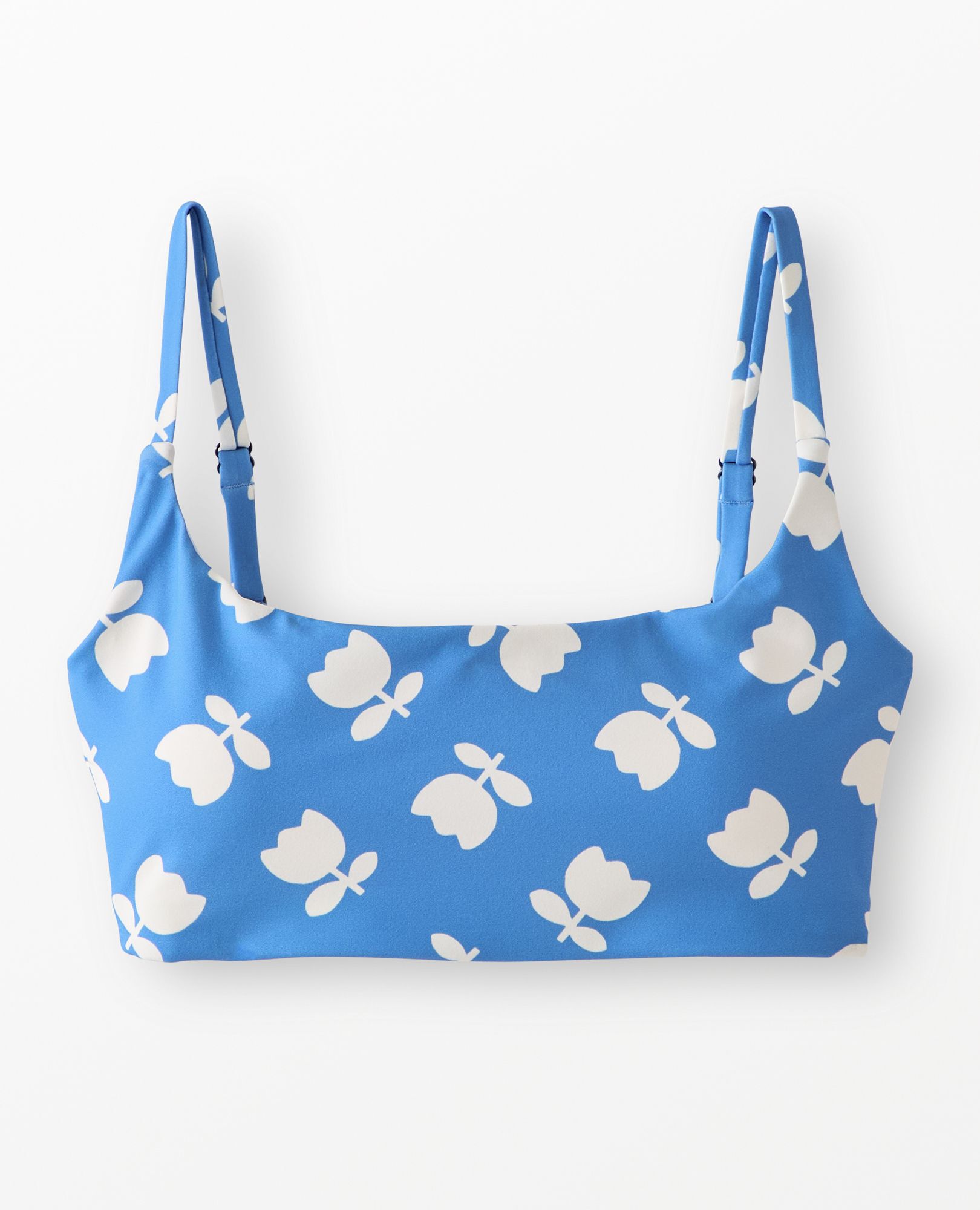 Women's Bikini Top in Tossed Tulips on Blue - main