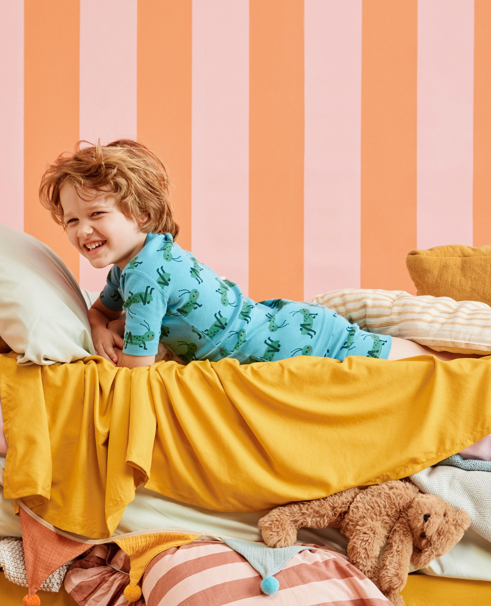 HannaJams™ Pajama Set in Crickets on Chalk Blue - main