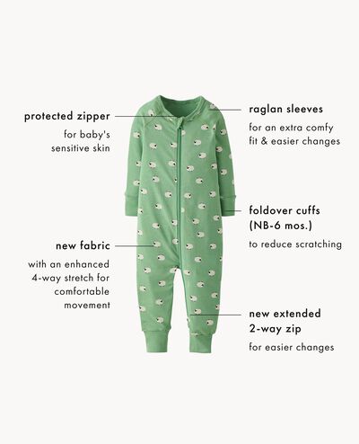 HannaSoft™ Stretch Sleeper in Tiny Elephants on Blue - main