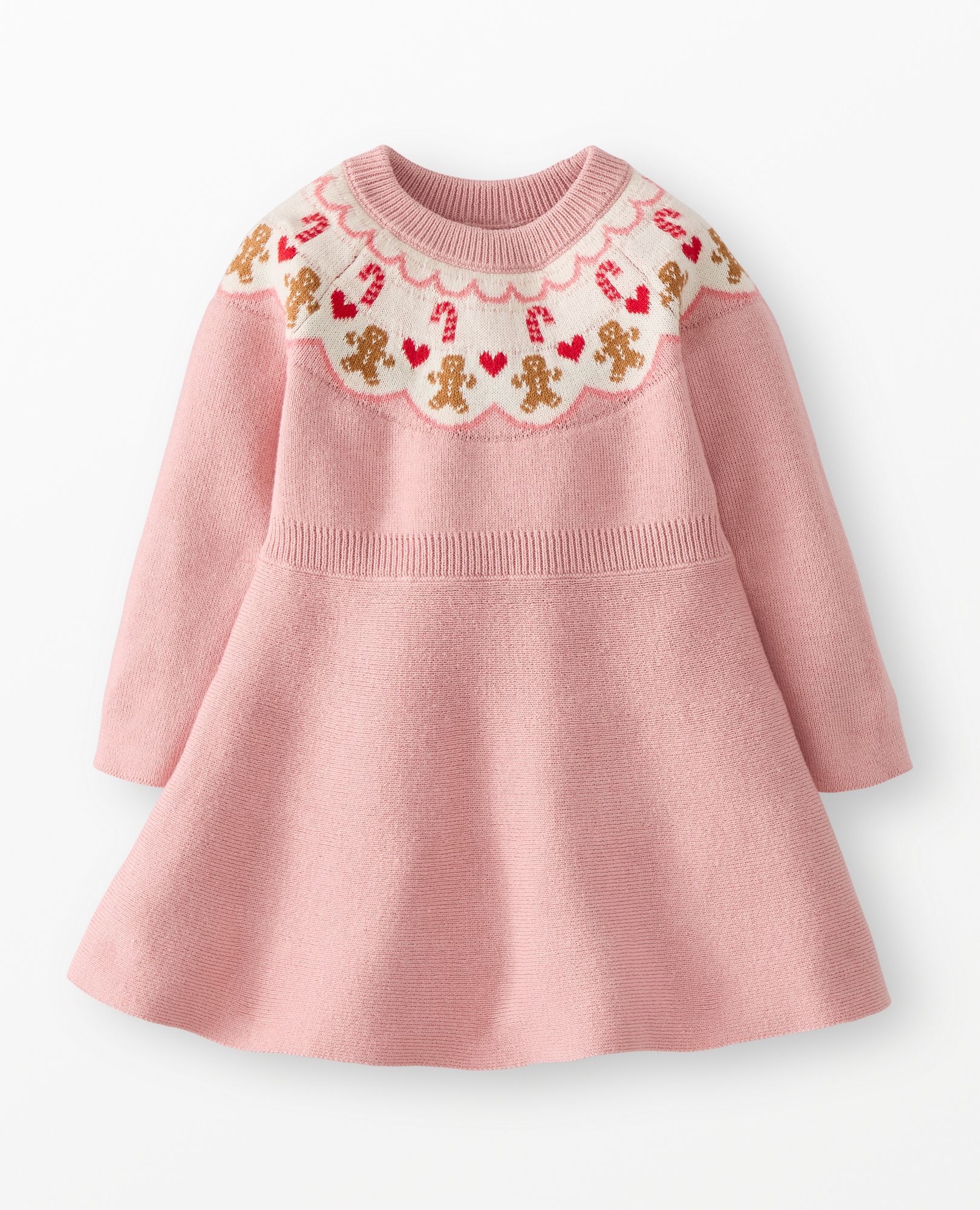 Baby Holiday Sweater Dress in Gingerbread Fair Isle - main