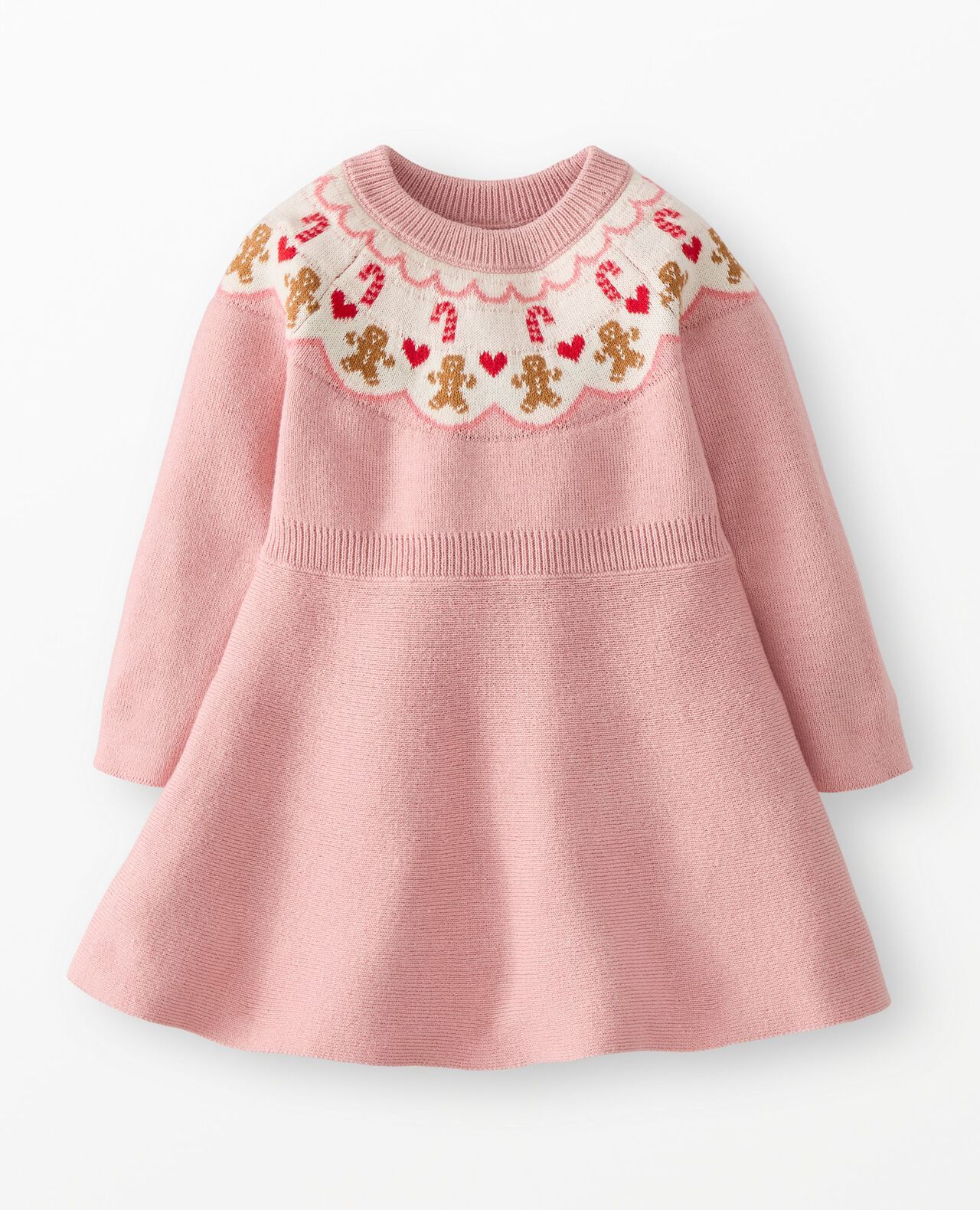 Baby Holiday Sweater Dress in Gingerbread Fair Isle - main