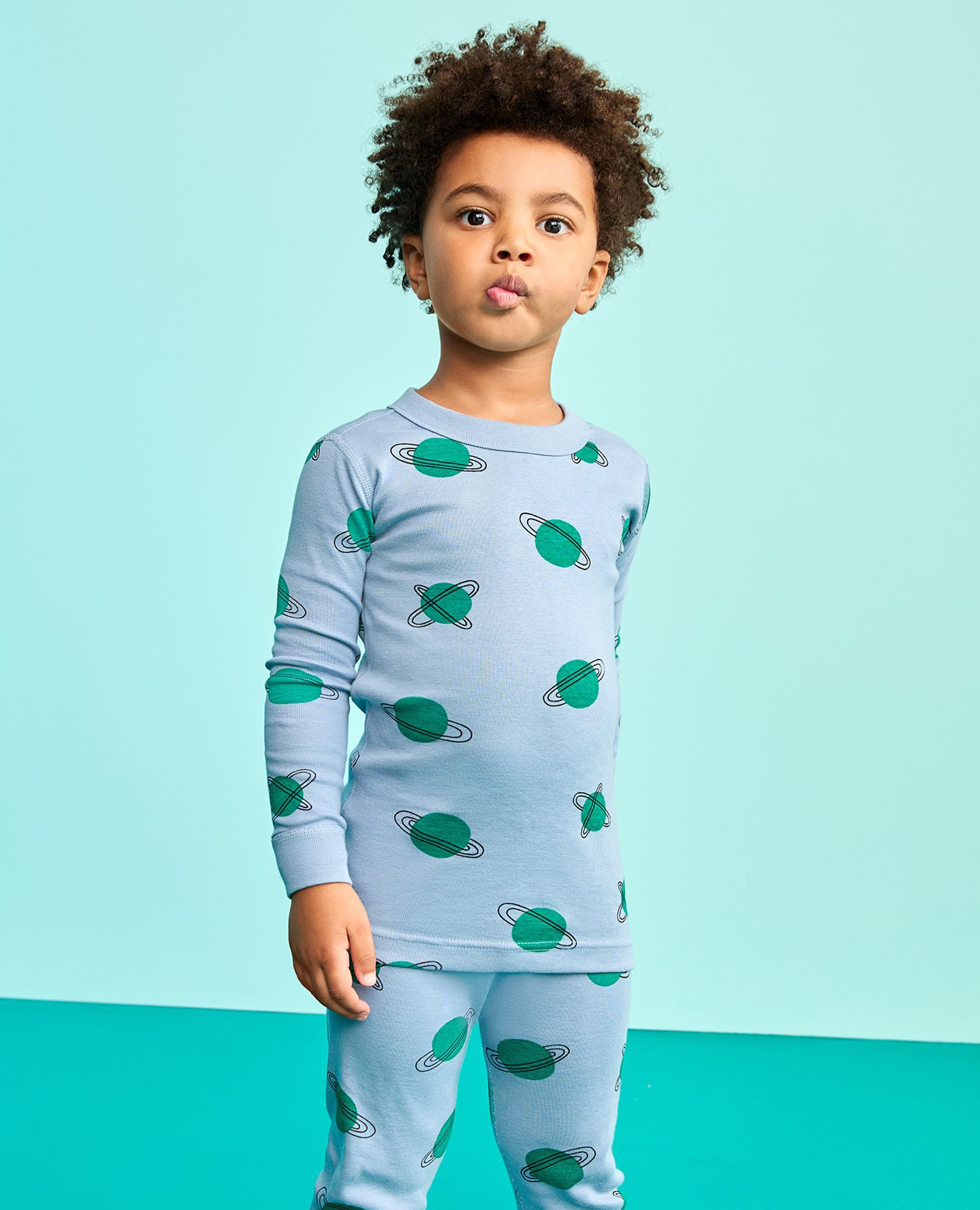 HannaJams™ Pajama Set in Planets on Blue - main