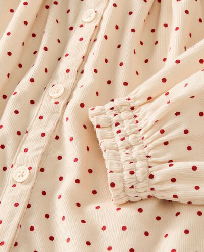 Corduroy Button Up Shirt in Tiny Dots on Lambs Wool - main