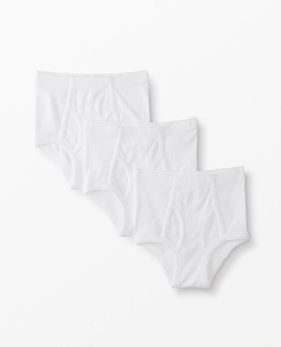 Boys' White 3-Pack Organic Cotton Classic Briefs in 100% Cotton - Size Little Kids M by Hanna Andersson