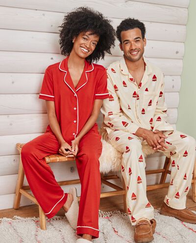 Women's Short Sleeve HannaSoft™ Pajama Set in Scarlet Red - main