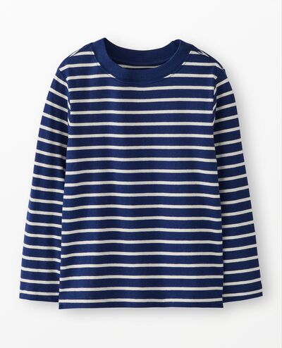 Long Sleeve Classic Fit T-Shirt in Navy/Ecru - main
