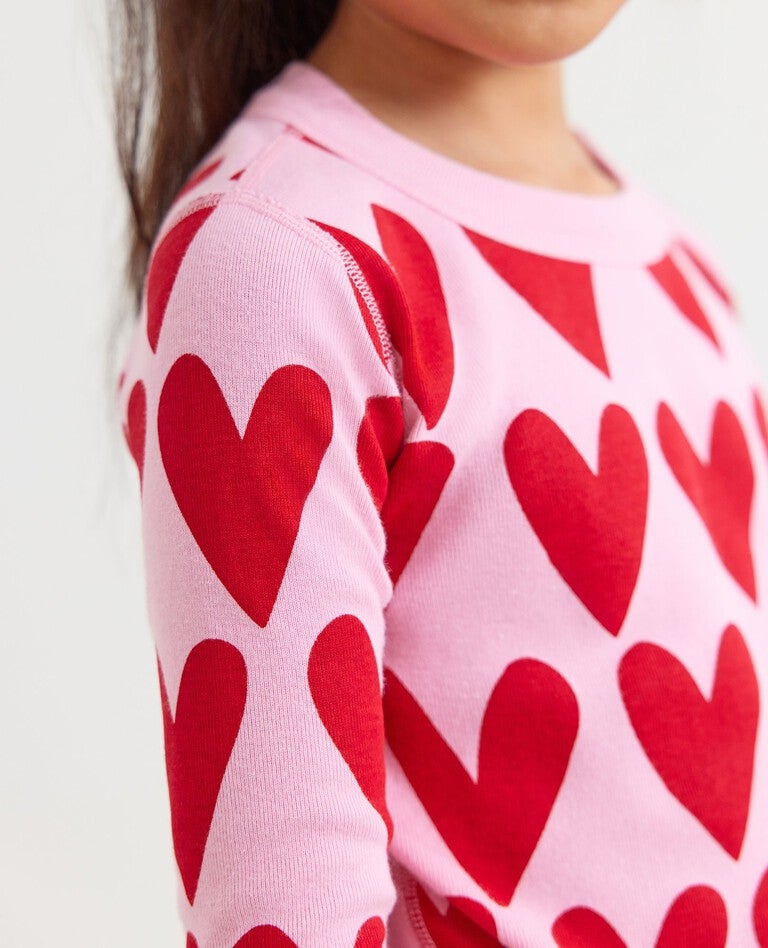 Long John Pajama Set in Hearts On Hearts - main