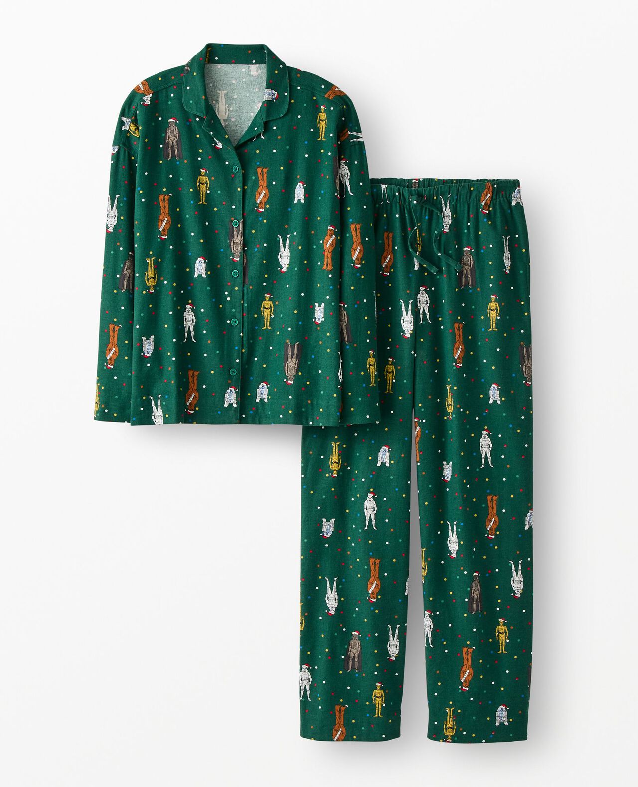 Women's STAR WARS™ Holiday Flannel Pajama Set in Star Wars Holiday Multi - Green - main