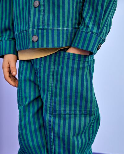 Canvas Barrel Pants in Happy Blue/Bottle Green - main