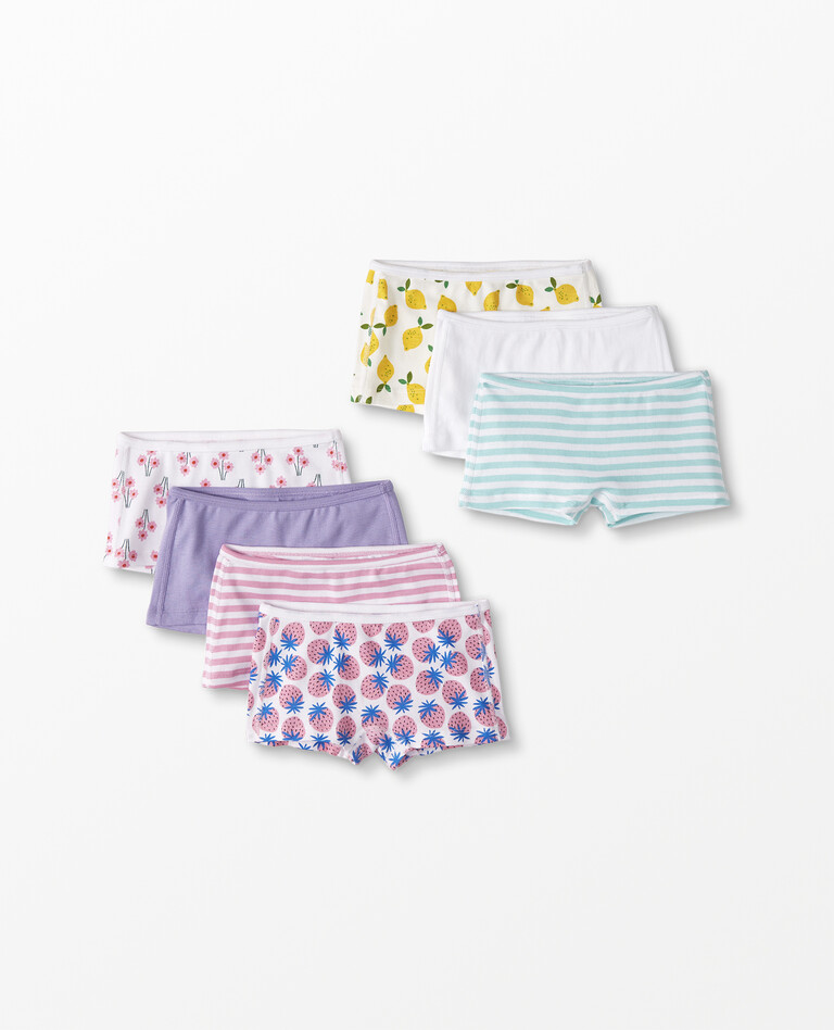 Girlshort Unders In Organic Cotton With Stretch 7-Pack in Girl Short Print Pack - main