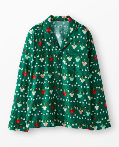 Adult Disney Mickey Mouse Holiday Flannel Pajama Top in Mickey Garland - main