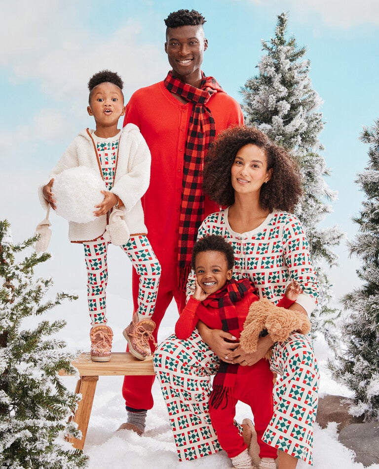 Holiday Waffle Quilted Stars Matching Family Pajamas in  - main