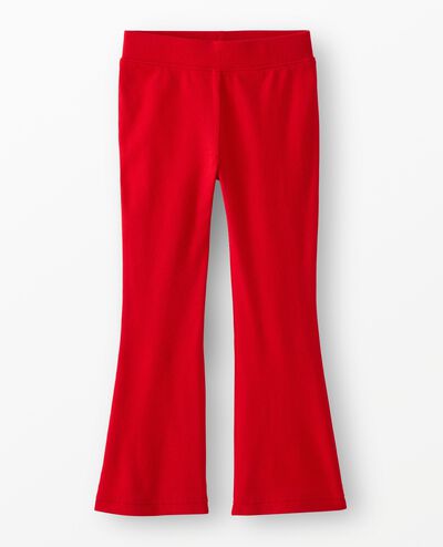 Ribbed Flare Leggings in Ribbon Red - main